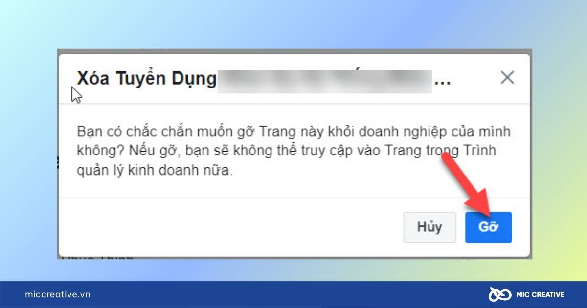 cách gỡ trang fanpage trên facebook