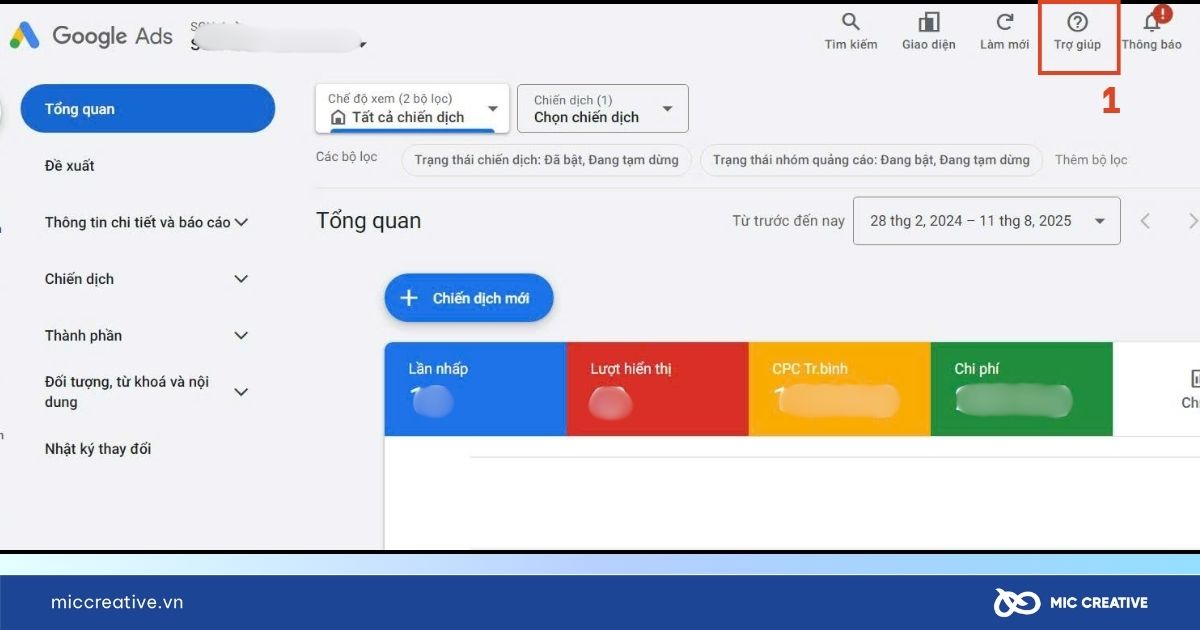 Nhấp vào biểu tượng dấu chấm hỏi