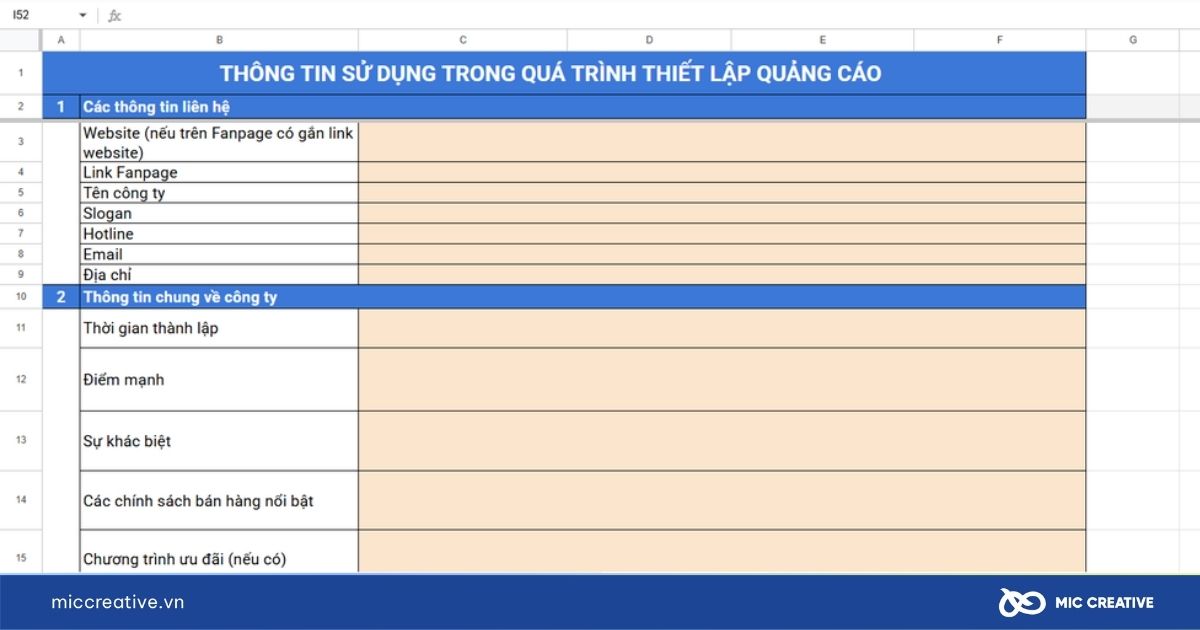 mẫu báo cáo facebook ads