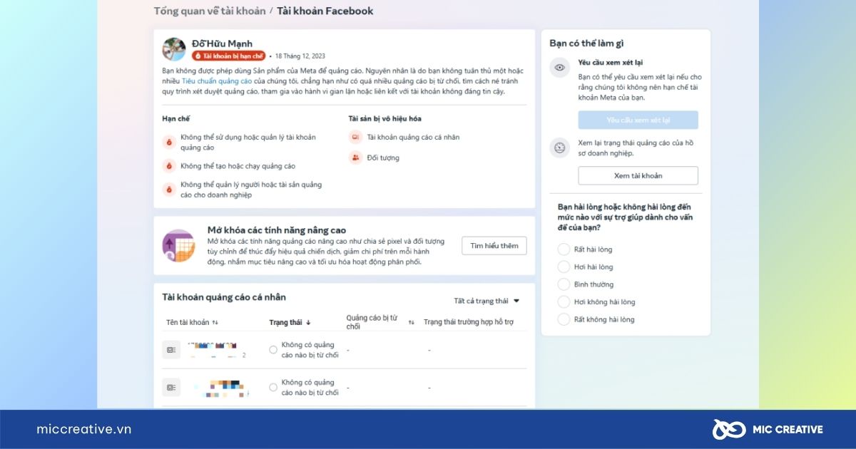 cách kiểm tra tài khoản quảng cáo facebook
