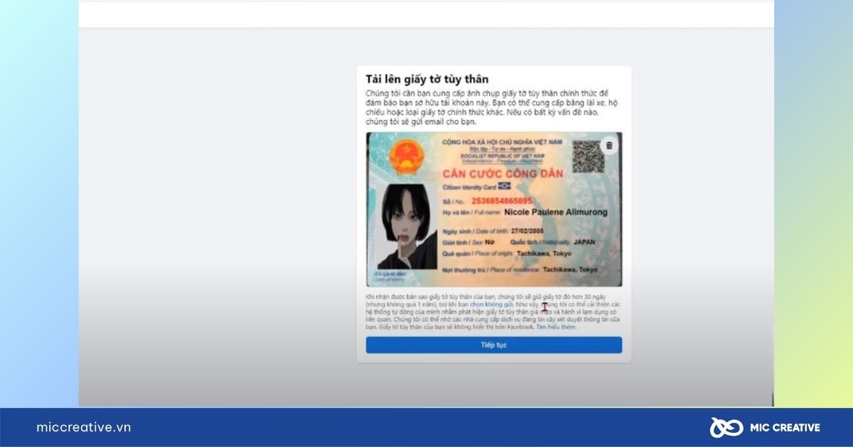 xác minh tài khoản quảng cáo facebook