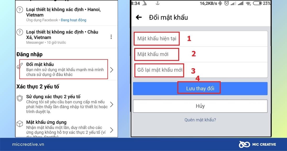cách đổi mật khẩu fanpage facebook