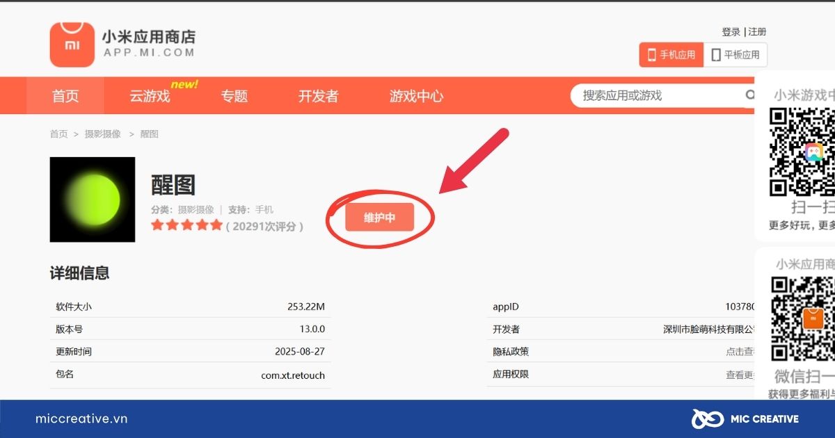 Truy cập vào link tải app Xingtu
