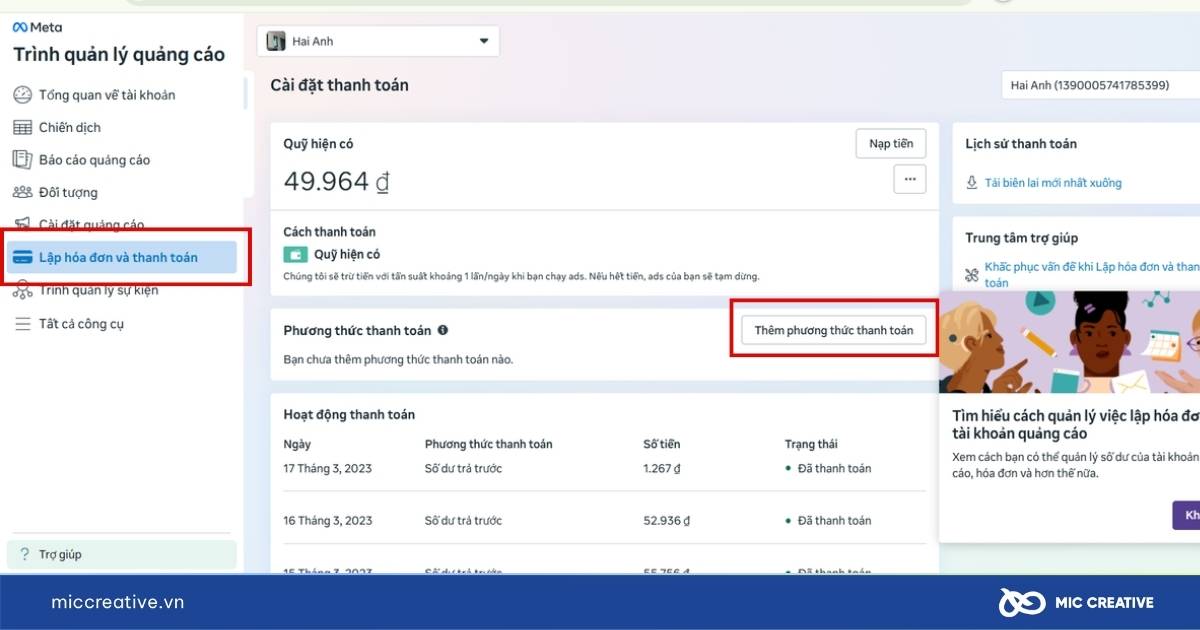 mã tín dụng quảng cáo facebook là gì
