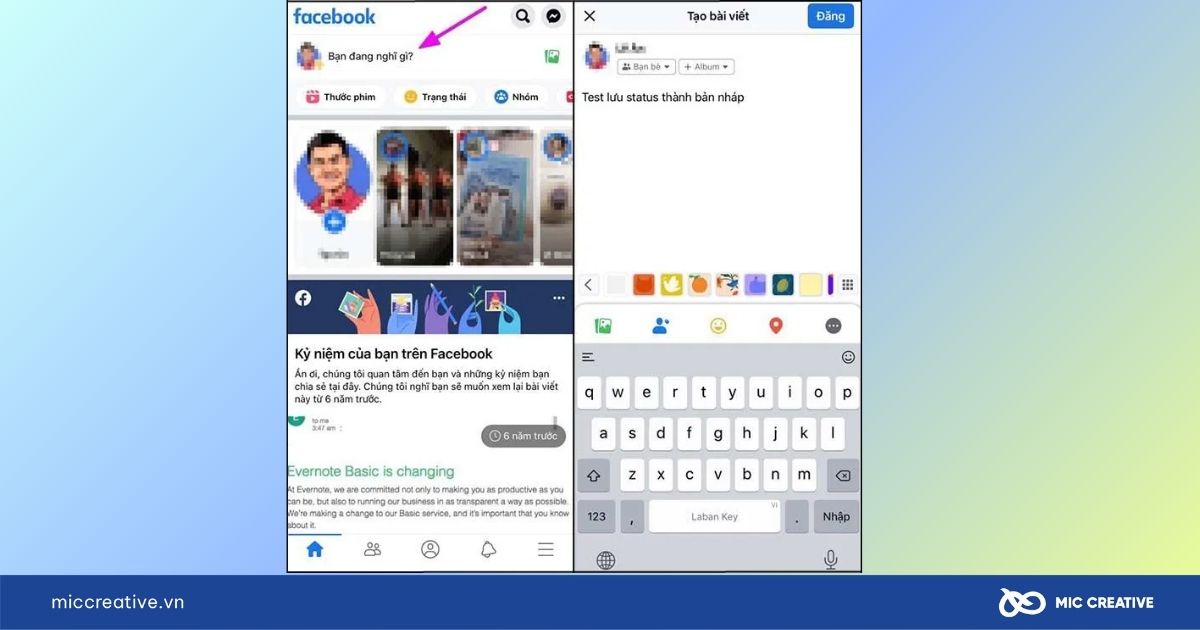 bản nháp trên facebook cá nhân lưu ở đâu
