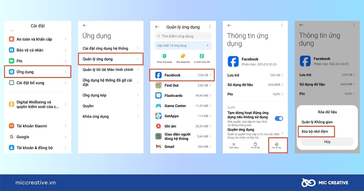 Xóa bộ nhớ đệm ứng dụng trên điện thoại