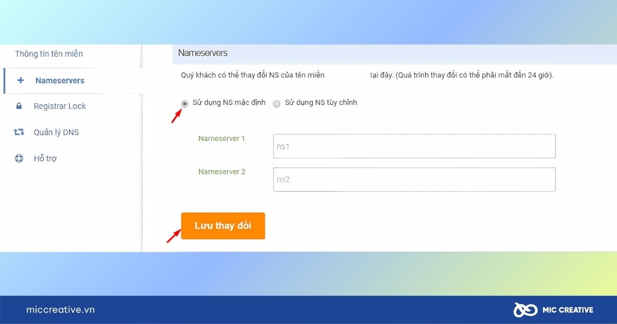 trỏ tên miền về hosting