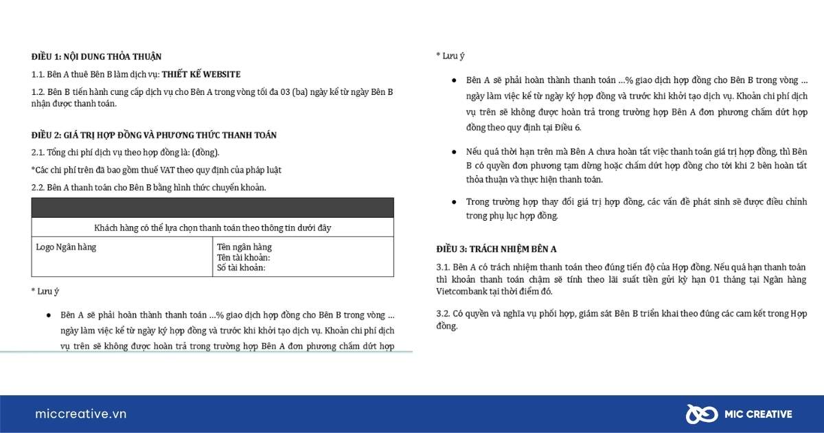 hợp đồng thiết kế website