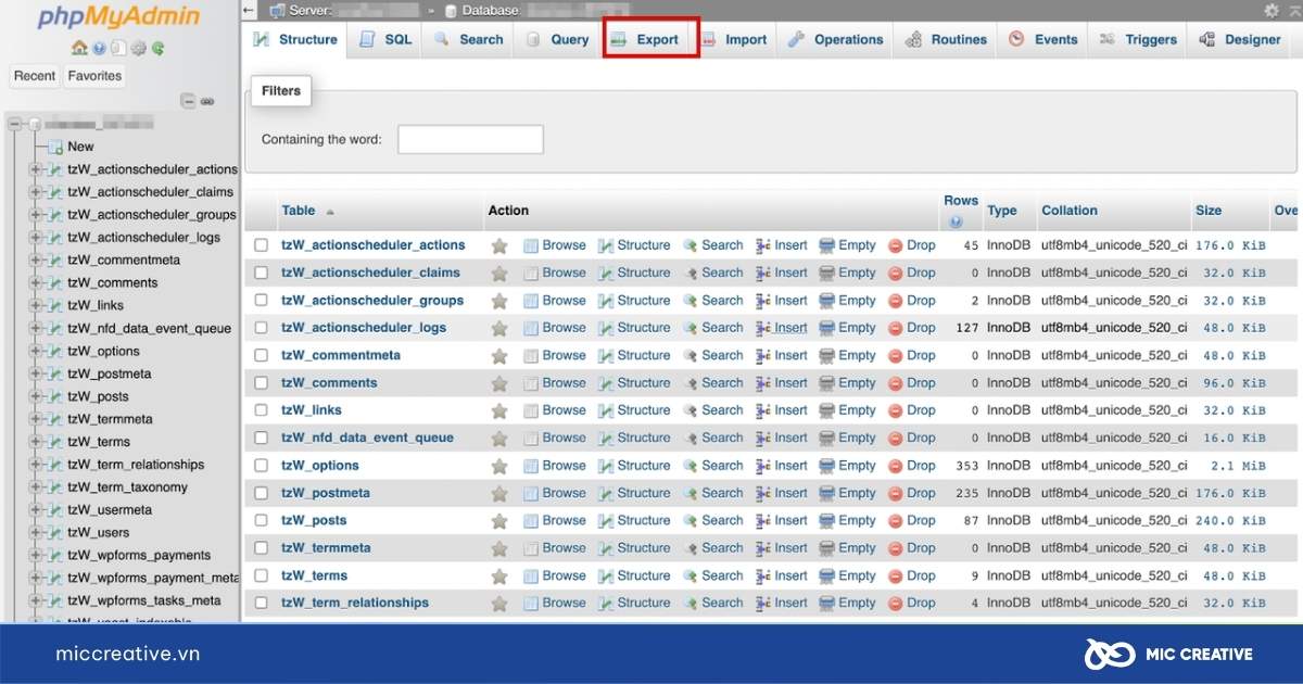 sao lưu trang web WordPress