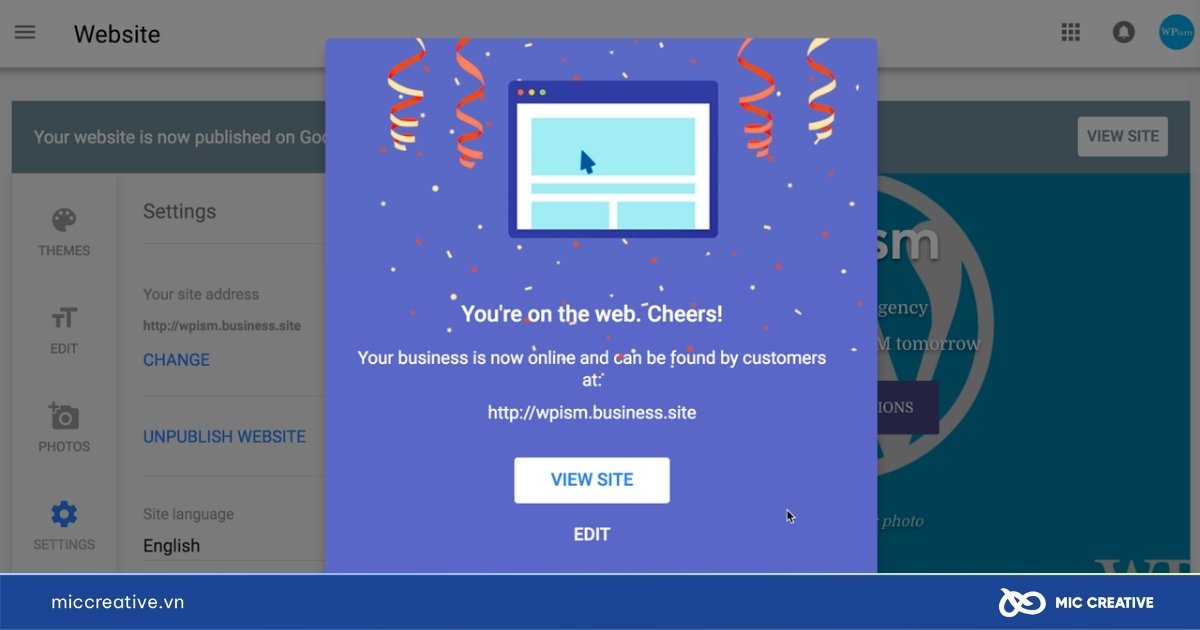 cách tạo web miễn phí trên google