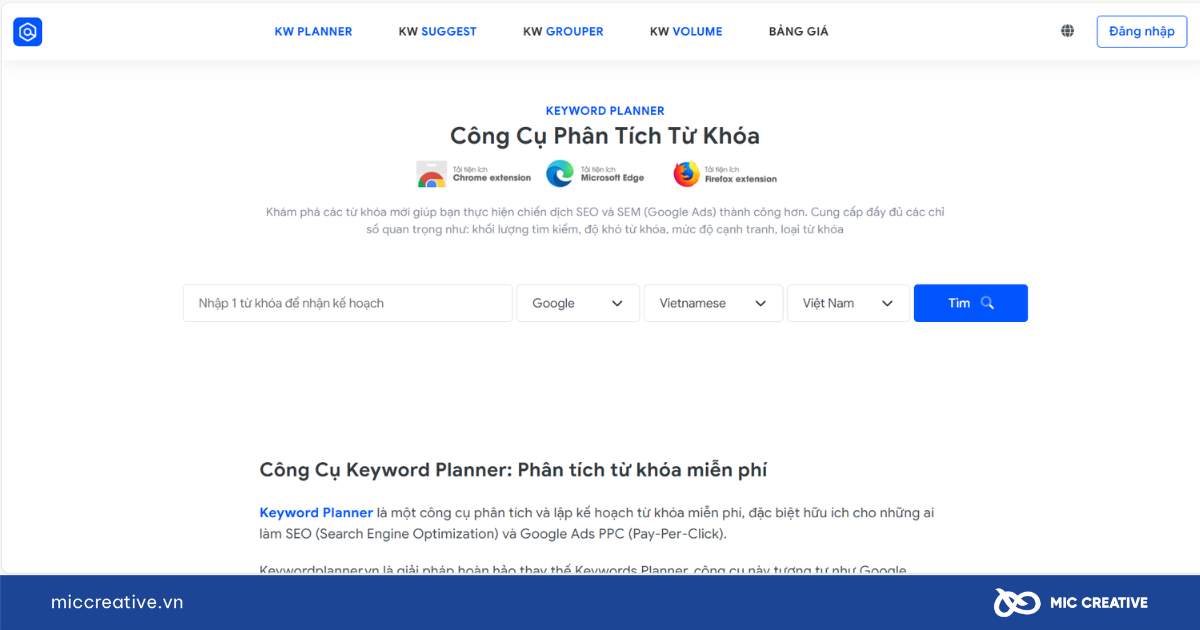 phần mềm seo từ khóa miễn phí
