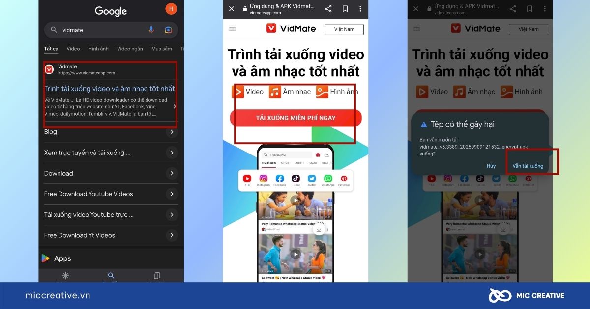 Download video trên điện thoại bằng VidMate