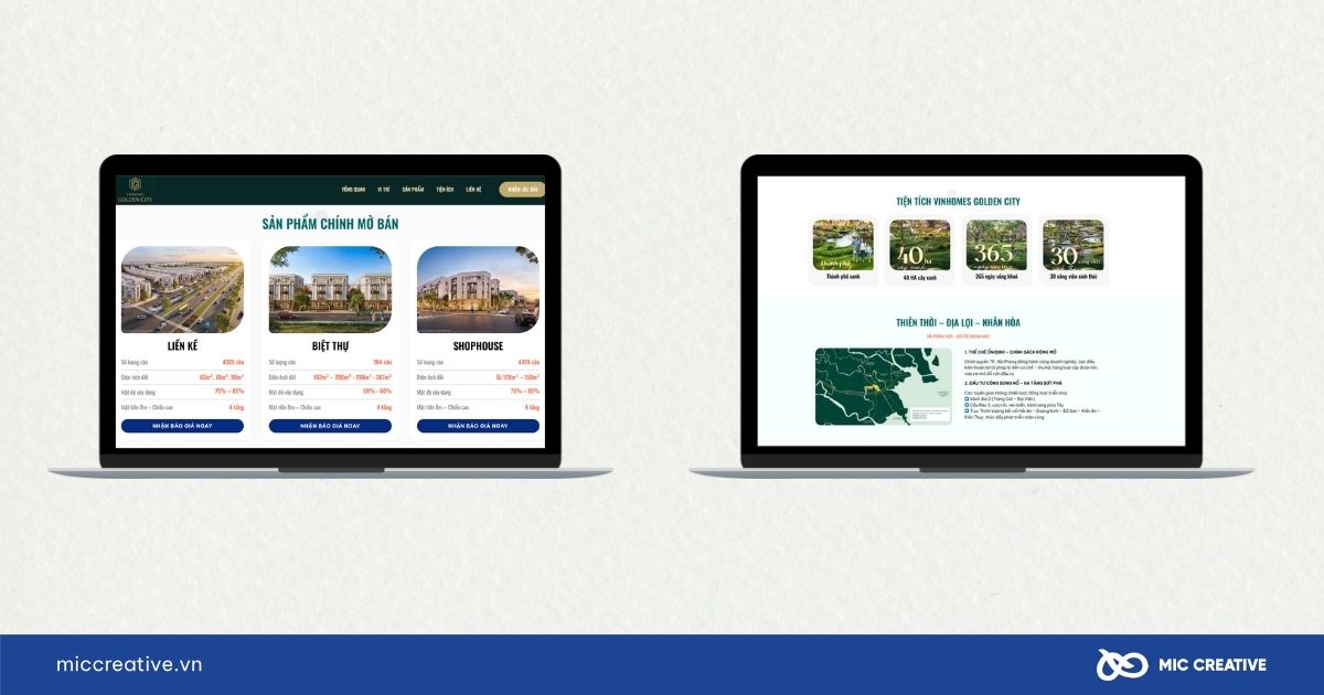 Dự án thiết kế website Vinhomes Golden City
