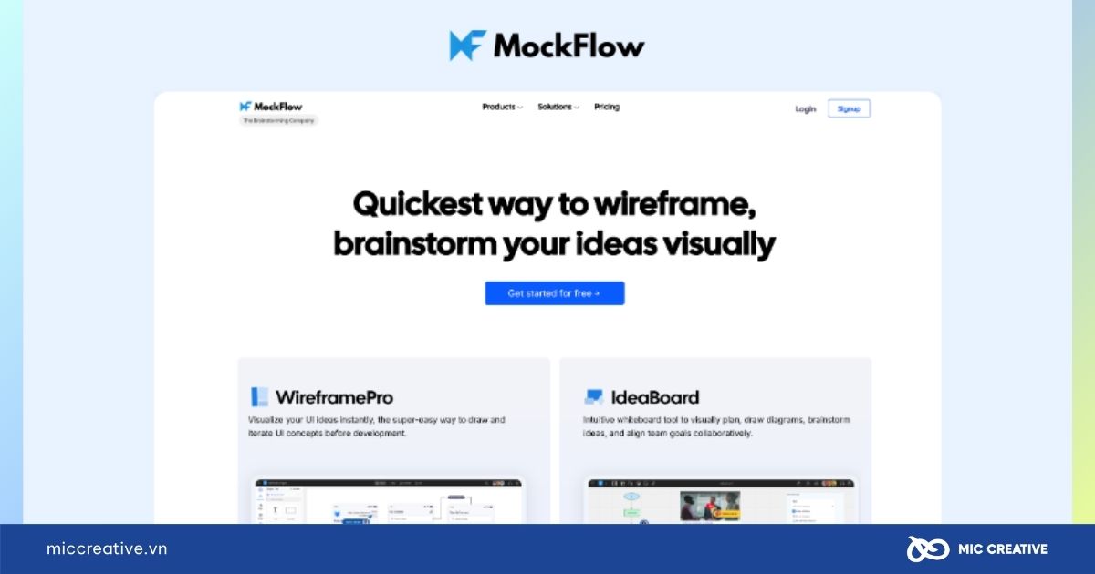 Giải pháp chuyên cho wireframe MockFlow