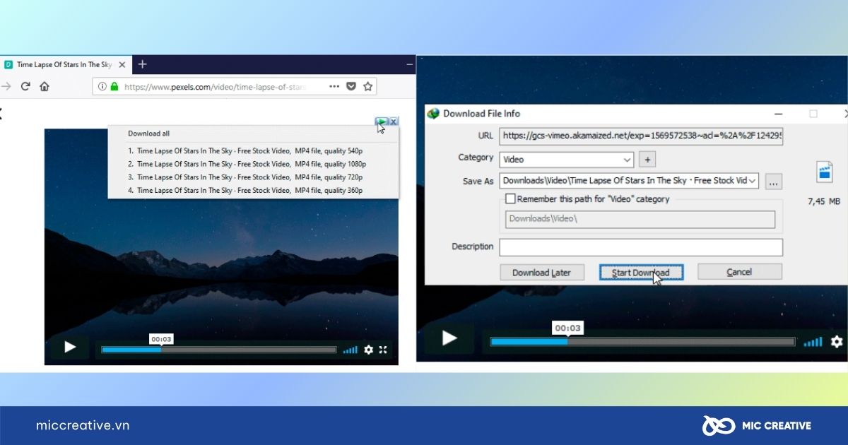 IDM tự động hiển thị biểu tượng Download this video ở góc trình duyệt