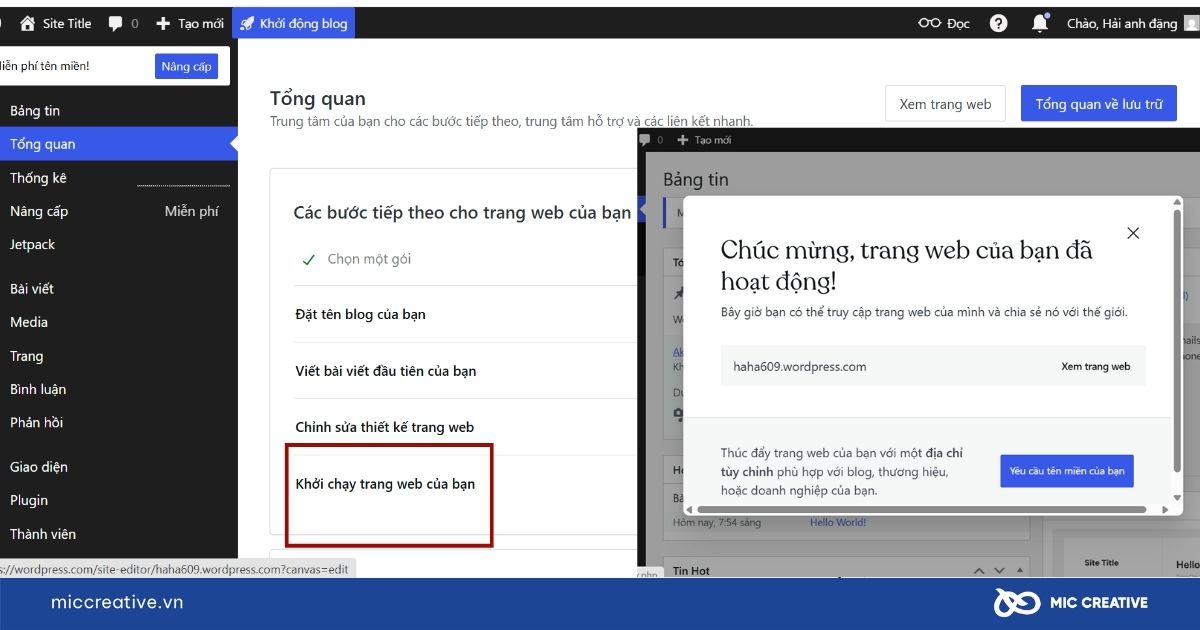 Khởi chạy trang Web của bạn 