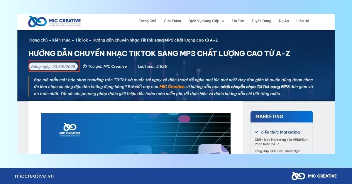 Cách xem ngày đăng bài trên web