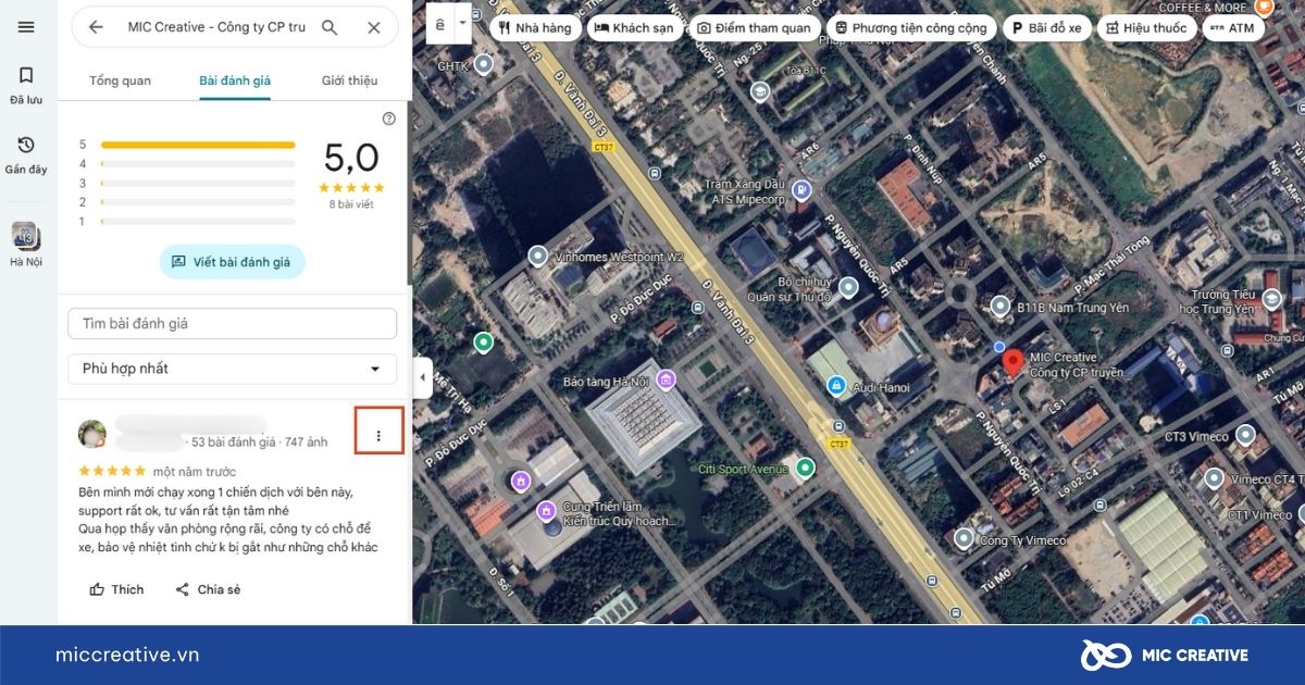 Cách xóa đánh giá trên Google Maps
