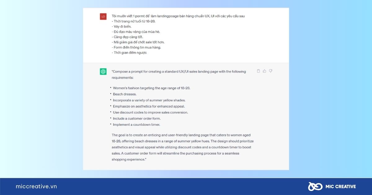tạo Landing Page bằng AI