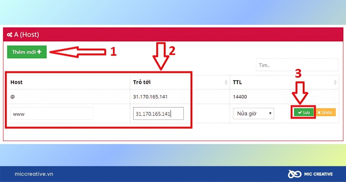 trỏ tên miền về hosting