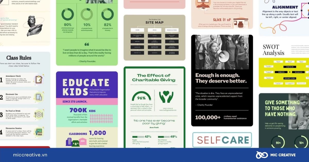 Tích hợp hình ảnh, video và infographic 