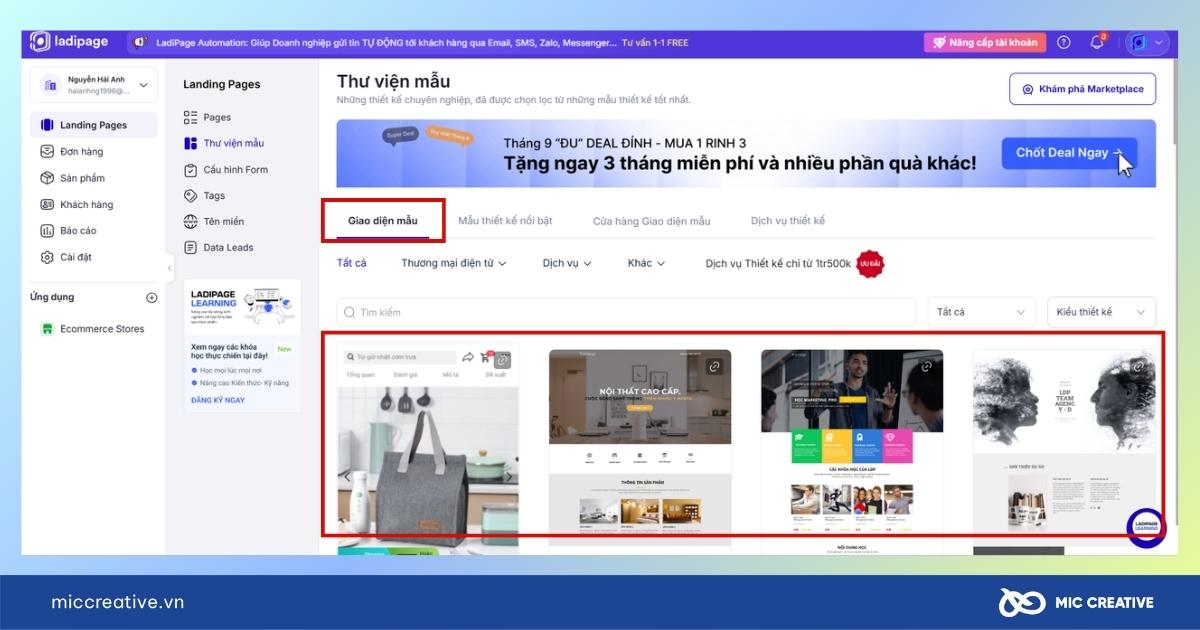 tạo landing page miễn phí