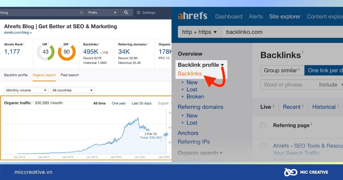 Dùng Ahrefs xác định nguyên nhân gián tiếp đến hình phạt