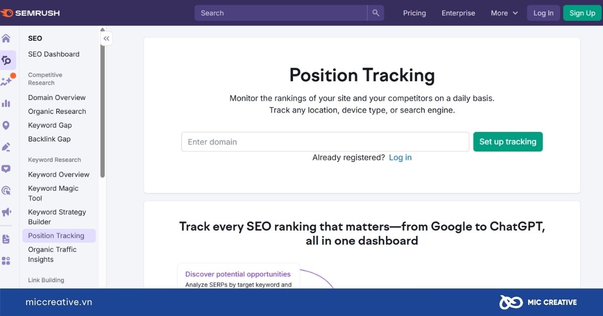 Dùng tính năng Position Tracking