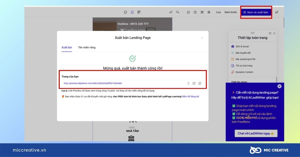 tạo landing page miễn phí