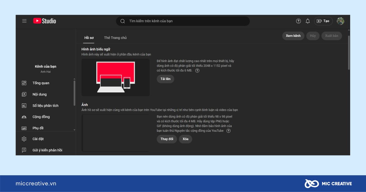 cách tạo kênh youtube