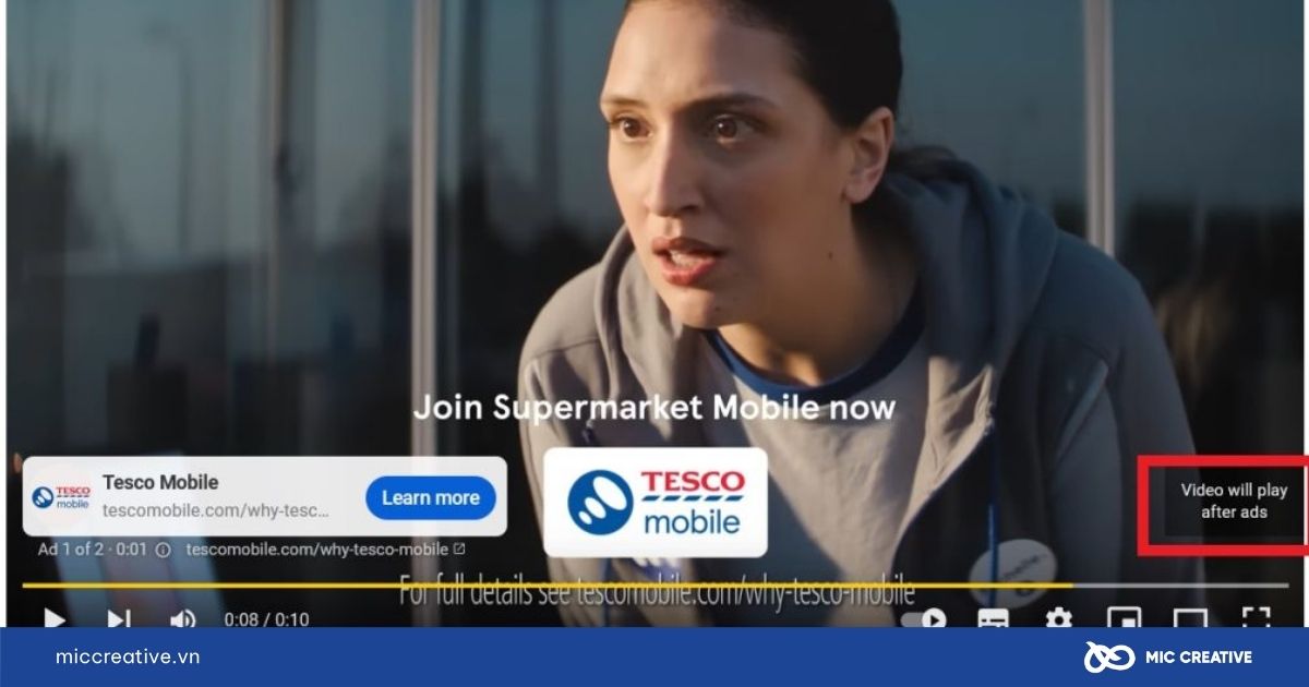 Hình thức quảng cáo Non-skippable In-stream Ads