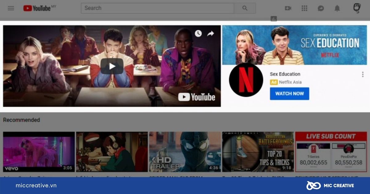 Masthead là định dạng quảng cáo cao cấp nhất