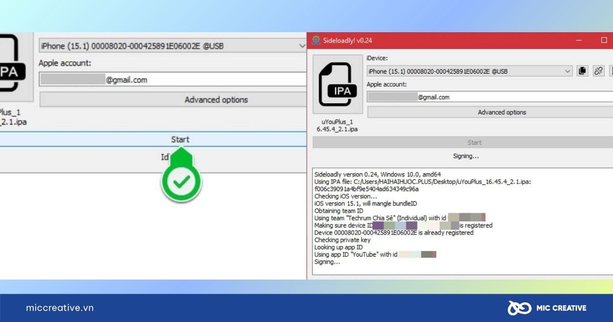 Nhấn vào nút Start để bắt đầu