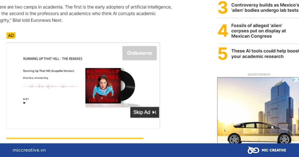 Quảng cáo ngoài luồng (Out-stream Ads)