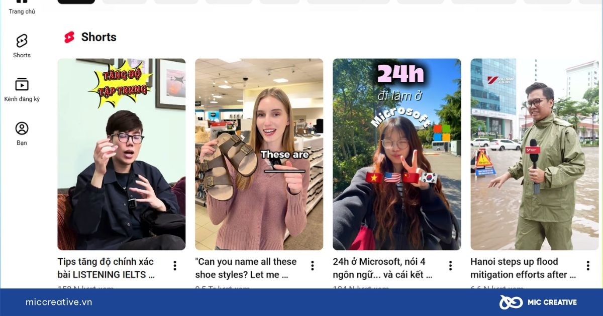 Quảng cáo Short xuất hiện trong dòng YouTube Shorts