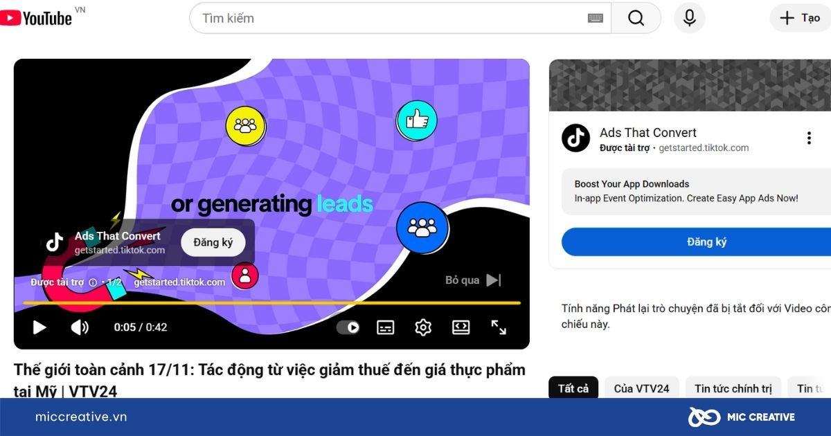 Quảng cáo TrueView In-Stream