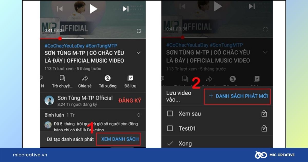 Tạo một Danh sách phát (Playlist) mới