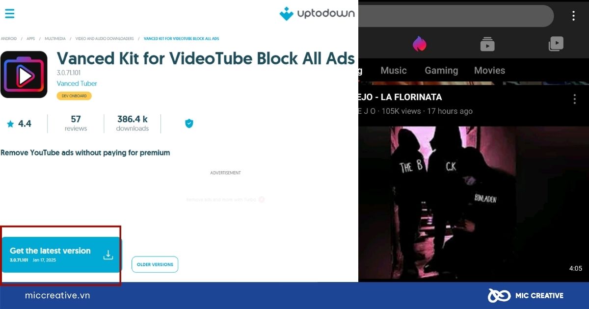 Vanced Kit for VideoTube hỗ trợ chặn quảng cáo trên Android