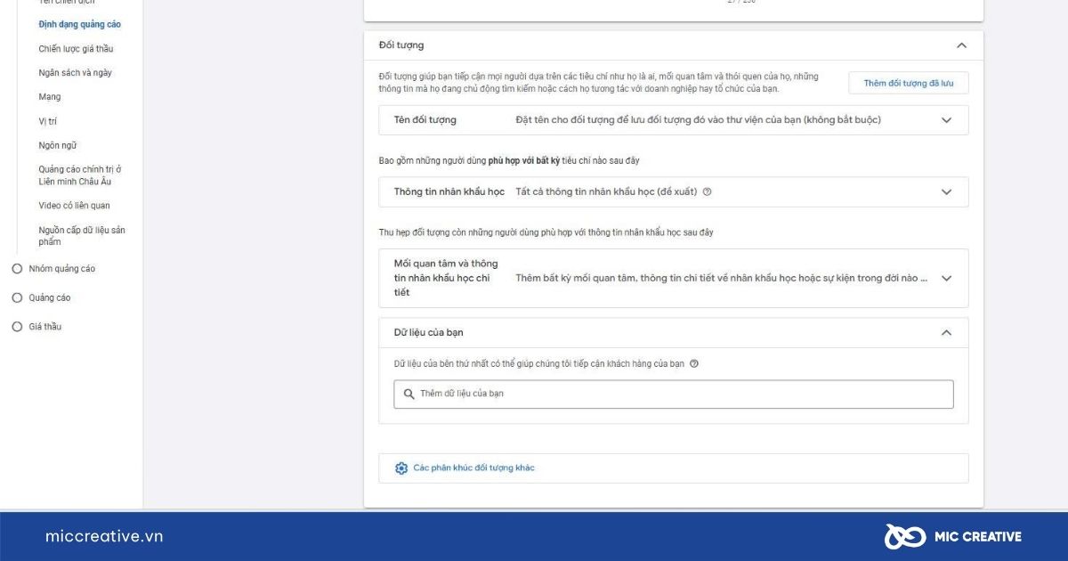 Chọn đối tượng mục tiêu