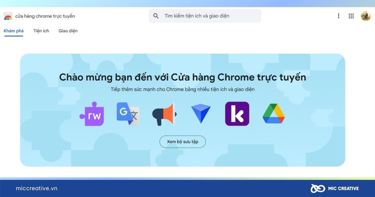 Mở Chrome Web Store