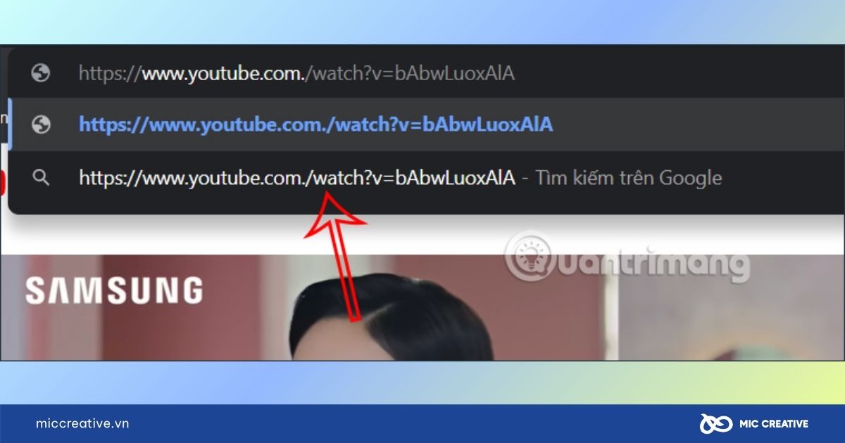 Trong thanh địa chỉ URL, thêm một dấu chấm ngay sau “youtube.com”