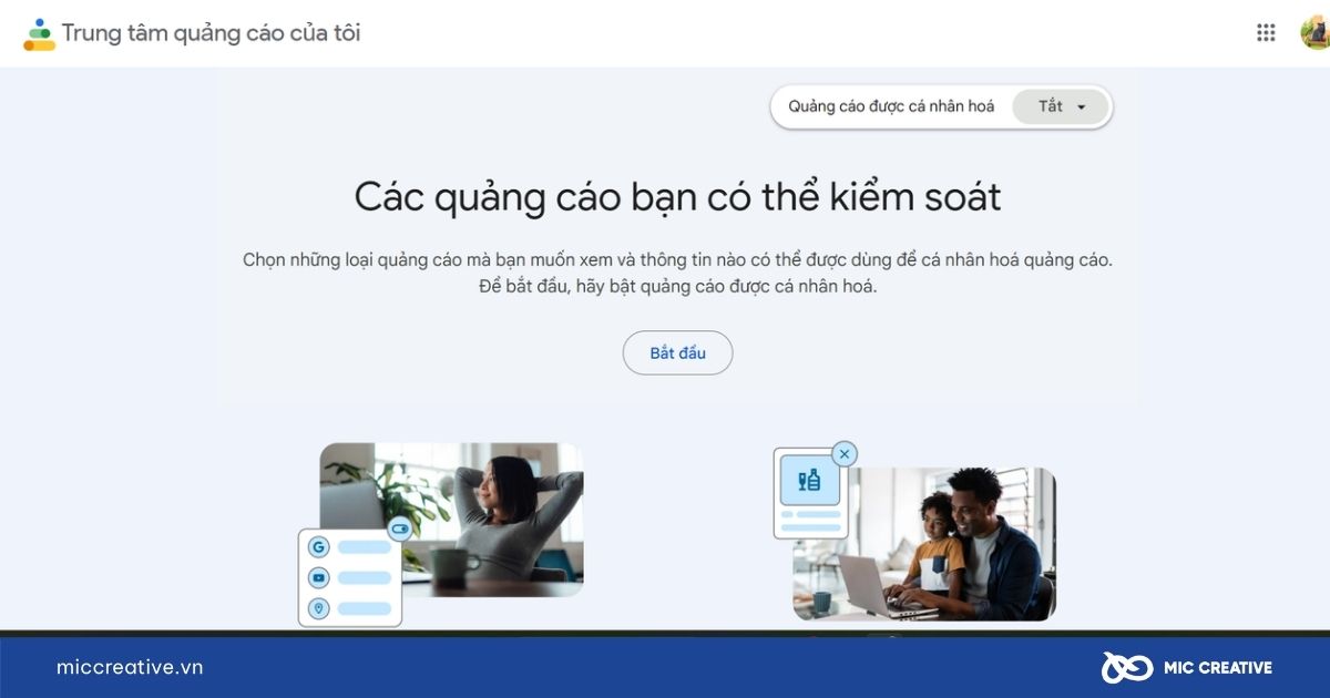 Truy cập trang Trung tâm quảng cáo của Google